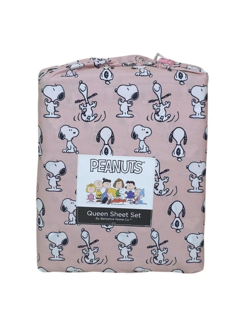 Peanuts Pink Snoopy Queen Sheet Set By Berkshire 100% Polyester